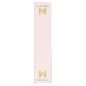 Chemin De Table Court Logo d'entreprise rose en or blush (Devant)