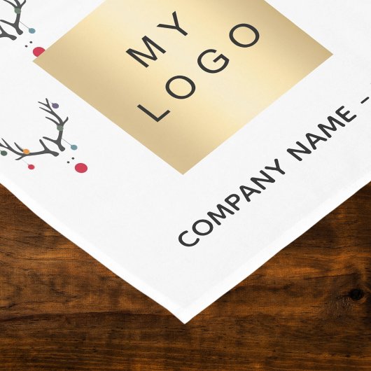 Chemin De Table Court Logo d'entreprise rouge blanc de rennes de Noël