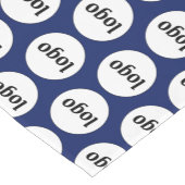 Chemin De Table Court Logo Motif Marque commerciale Marine Bleu (Coin)