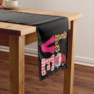 Chemin De Table Court Love Gnome Saint-Valentin Rouge Carreaux Buffalo L