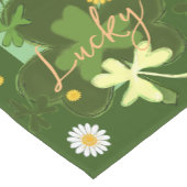 Chemin De Table Court Lucky shamrock avec Daises (Coin)