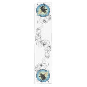 Chemin De Table Court Lune de chat cosmique et étoiles (Devant)