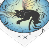 Chemin De Table Court Lune de chat cosmique et étoiles (Coin)