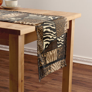 Chemin De Table Court Luxueux safari inspiré – Motif mondial moderne