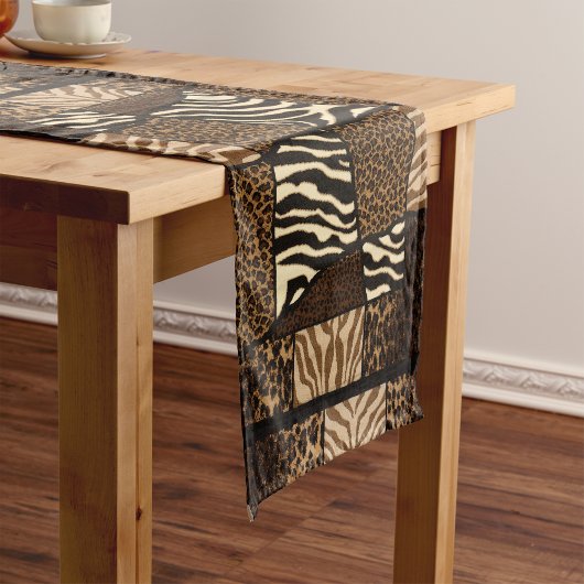 Chemin De Table Court Luxueux safari inspiré – Motif mondial moderne