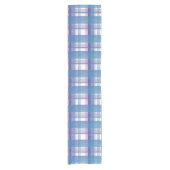 Chemin De Table Court Madras Plaid Blue et Purple (Devant)