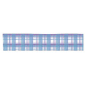 Chemin De Table Court Madras Plaid Blue et Purple (Horizontal)
