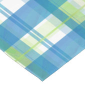 Chemin De Table Court Madras Plaid Green et Blue (Coin)