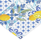 Chemin De Table Court Majolica, citrons, tuiles méditerranéennes   (Coin)