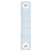 Chemin De Table Court Mallard Duck Blue Gingham Shower Table Runner (Devant)