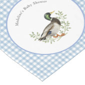 Chemin De Table Court Mallard Duck Blue Gingham Shower Table Runner (Coin)