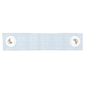 Chemin De Table Court Mallard Duck Blue Gingham Shower Table Runner (Horizontal)