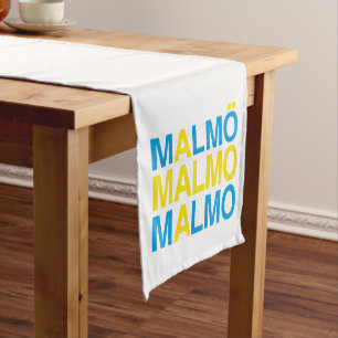 Chemin De Table Court MALMO Swedish Flag