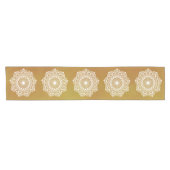 Chemin De Table Court Mandala blanc sur fond doré (Horizontal)