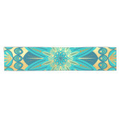 Chemin De Table Court Mandala Fleur Bleu Or (Horizontal)