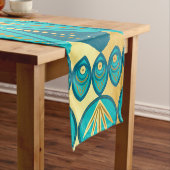 Chemin De Table Court Mandala Fleur Bleu Or (In Situ)