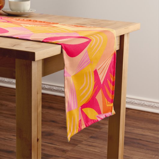Chemin De Table Court Mandala superposé orange rose jaune (In Situ)