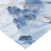 Chemin De Table Court marbre bleu abstrait motif côtier (Coin)