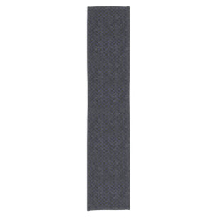 CHEMIN DE TABLE COURT MARBRE BRICK2 NOIR ET CUIR BLEU