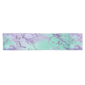 Chemin De Table Court Marbre chic | Lavande violet et vert menthe (Horizontal)
