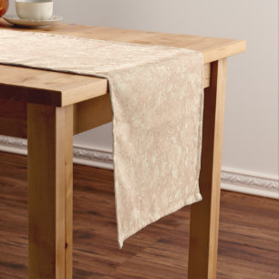 Chemin De Table Court Marbre de crème beige clair Terrazzo Texture