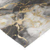 Chemin De Table Court Marbre de luxe blanc, or et noir élégant (Coin)