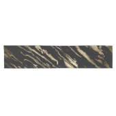 Chemin De Table Court Marbre d'or noir Abstrait moderne (Horizontal)