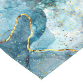 Chemin De Table Court Marbre pailleté bleu et or (Coin)