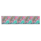 Chemin De Table Court Marbre rose et vert (Horizontal)