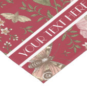 Chemin De Table Court Mariage Décor Fleur sauvage rouge Monogramme botan (Coin)