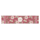 Chemin De Table Court Mariage Décor Fleur sauvage rouge Monogramme botan (Horizontal)