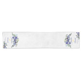 Chemin De Table Court Mariage floral bleu et jaune d'aquarelle invitati (Horizontal)