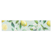 Chemin De Table Court Mariage moderne jaune citron floral script shower (Horizontal)