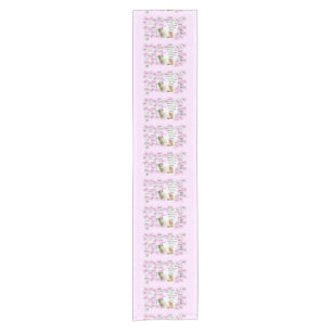 Chemin De Table Court Mariage rose et blanc Anniversaire Coureur de tabl