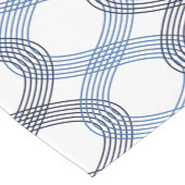 Chemin De Table Court Marine Bleue, Cobalt Interlocking Lines Table Runn (Coin)