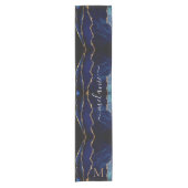 Chemin De Table Court Marine Blue Gold Marble Table Runner Customisé (Devant)