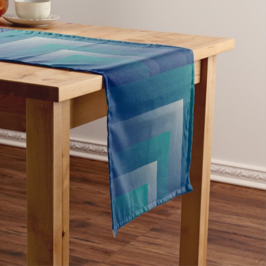 Chemin De Table Court Marine gris turquoise (In Situ)