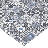 Chemin De Table Court Marocain carrelage noir, bleu, gris (Coin)