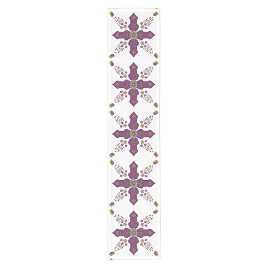 Chemin De Table Court Marocain Fleur Printemps Arabesque Croix Tablerunn (Devant)