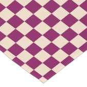 Chemin De Table Court Maroon and beige checkerboard pattern (Coin)
