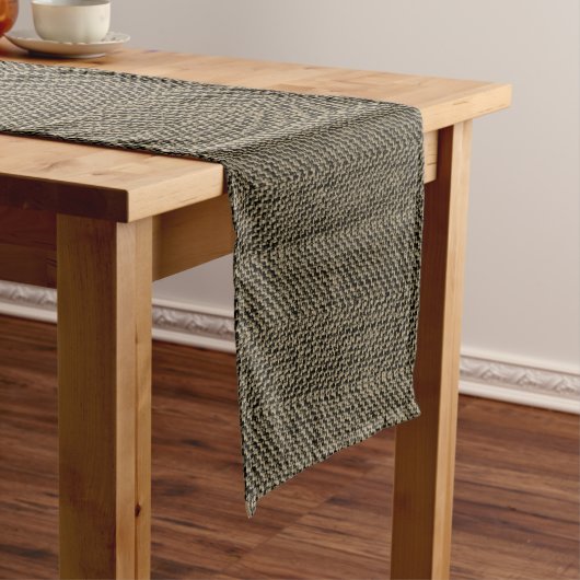 Chemin De Table Court Marron et noir tweed  (In Situ)