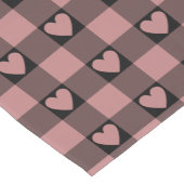 Chemin De Table Court Mauve Pink Black Buffalo Heart Plaid Table Runner (Coin)