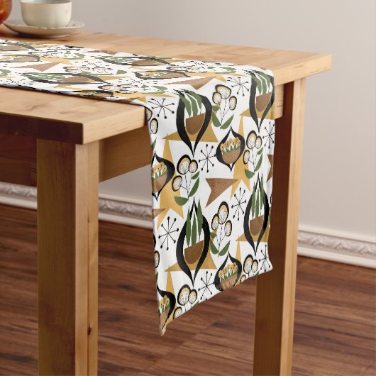 Chemin De Table Court Ménages dans les boeufs en bois | Mi-siècle (In Situ)