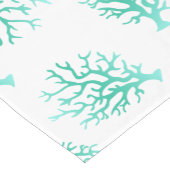 Chemin De Table Court Mer Côtière Vert Gradient Coraux & Blanc (Coin)