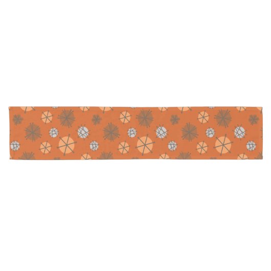 Chemin De Table Court Mi-siècle Starbursts Modernes Brûlé Orange (Horizontal)