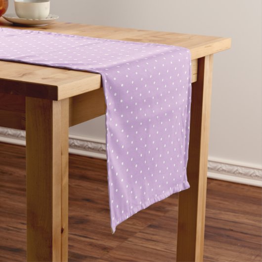 Chemin De Table Court Micro pois blanc - Douce lilas (In Situ)