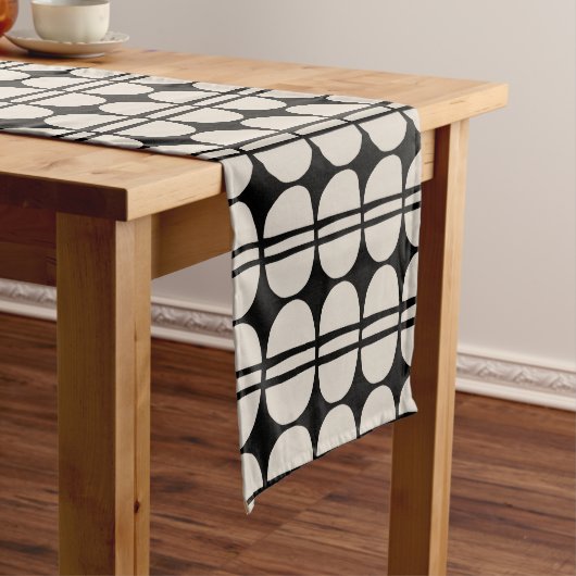 Chemin De Table Court Mid Century Modern Geometric Pattern (In Situ)
