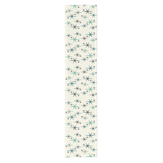 Chemin De Table Court Mid Century Modern Star Sky Turquoise (Devant)