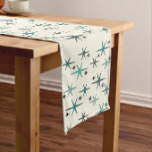 Chemin De Table Court Mid Century Modern Star Sky Turquoise (In Situ)