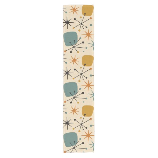 Chemin De Table Court Mid Century Modern Starburst Pattern (Devant)